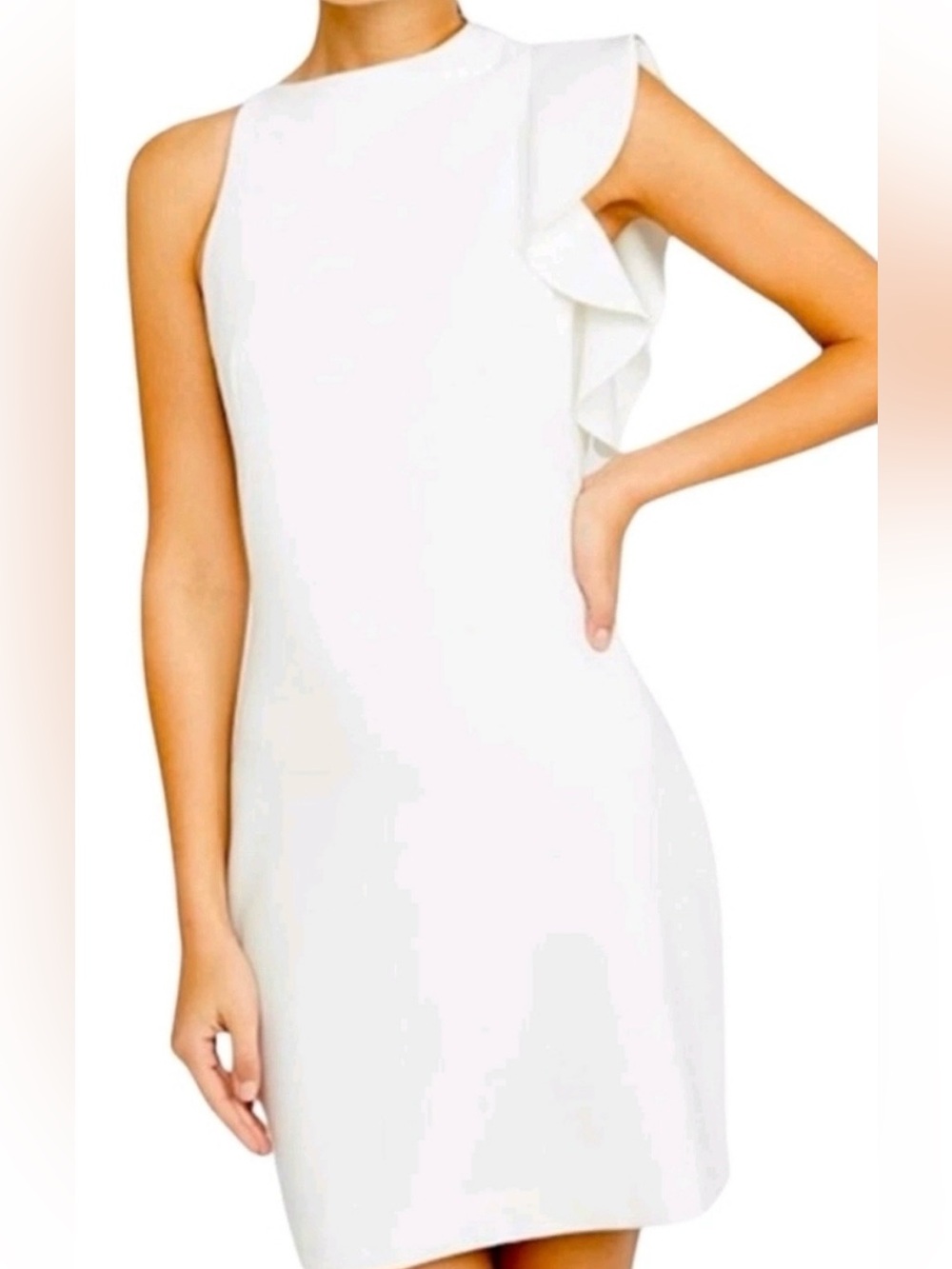 Black Halo Pabla Mini Dress Women's in Porcelain-Off White Color Size 8 USA NWT - Picture 2 of 11